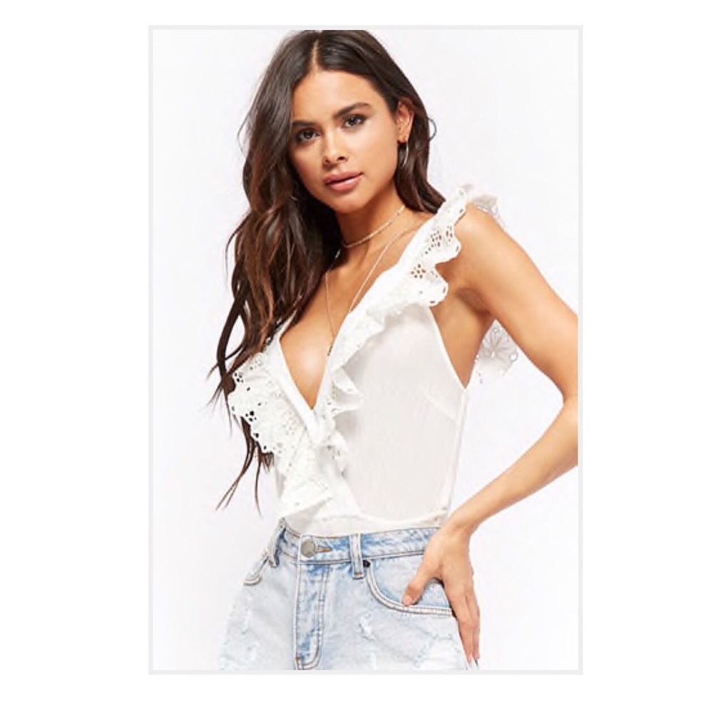 Embroidered Lace Bodysuit